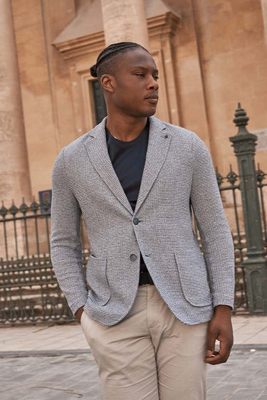 Distretto 12 Regi Melange Jersey Knit Stretch Fabric Jacket