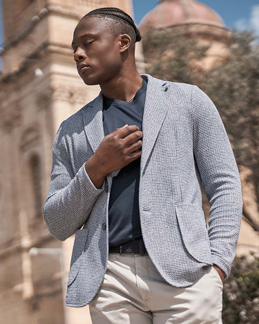 Distretto 12 Regi Melange Jersey Knit Stretch Fabric Jacket