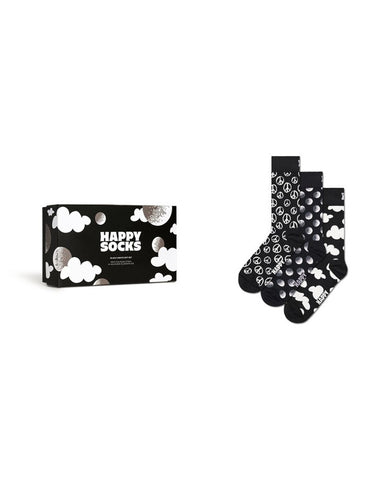 Happy Socks 3-Pack Black And White Socks Gift Set