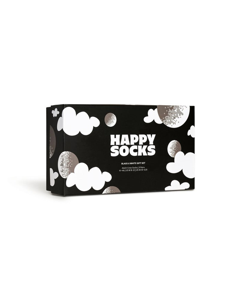 Happy Socks 3-Pack Black And White Socks Gift Set