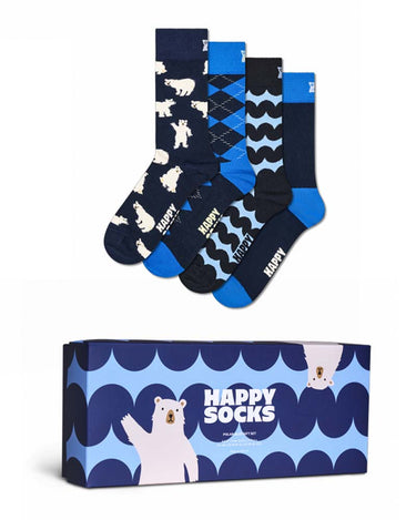 Happy Socks 4-Pack Polar Blue Socks Gift Set