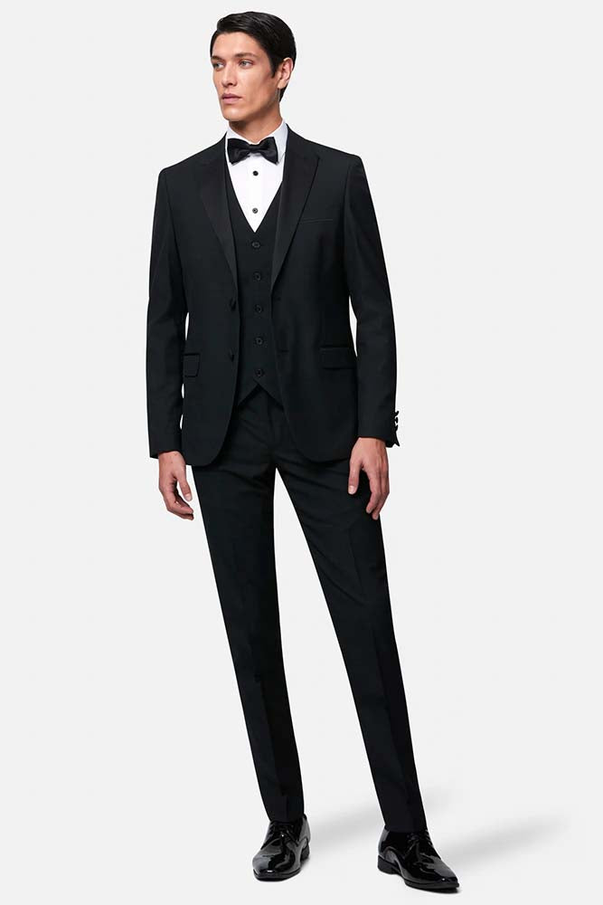 Benetti James Peak Lapel Regular Fit Tux Suit Black