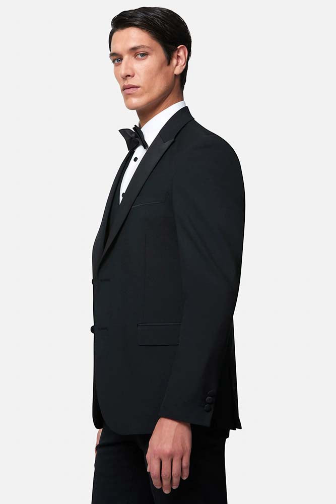 Benetti James Peak Lapel Regular Fit Tux Suit Black