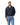 A man wearing a R.M. Williams Quarter Zip Sweat, Navy with a small embroidered logo on the left chest, paired with blue jeans and a white undershirt, standing against a solid white background.
