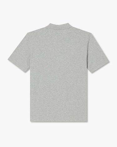 A R.M. Williams Rod Pique Polo, Greyshown from the back, laid flat against a clean white background.