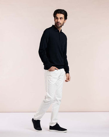 Thomas Maine Merino Longsleeve Polo