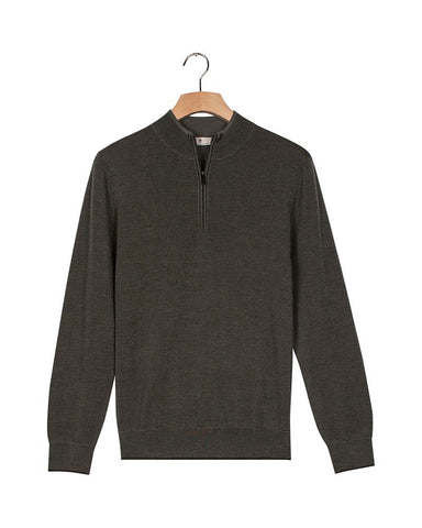 Thomas Maine 1/2 Zip Jacquard Knit