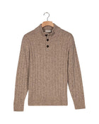 Thomas Maine Mock Neck Button Placket Knit