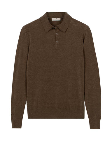 Thomas Maine Long Sleeve Polo Collar Knit