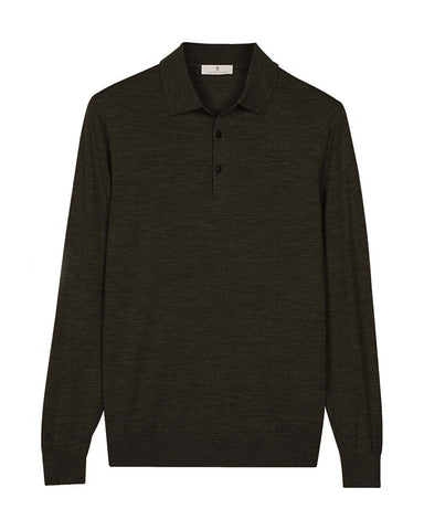 Thomas Maine Long Sleeve Polo Collar Knit