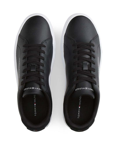 Tommy Hilfiger Logo Court Trainers With Leather