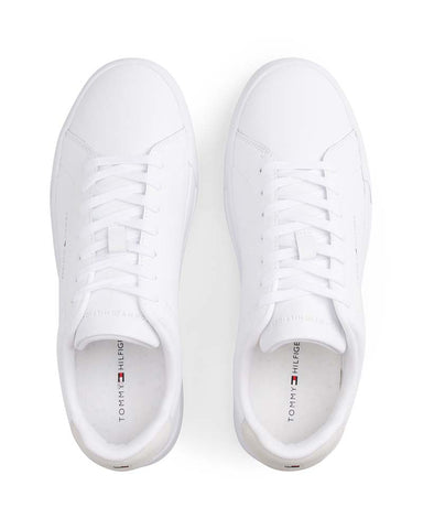 Tommy Hilfiger Logo Court Trainers With Leather