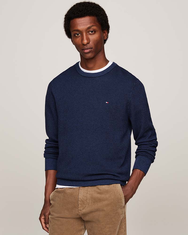 Tommy Hilfiger Pima Organic Cotton 2 Tone Crew Neck