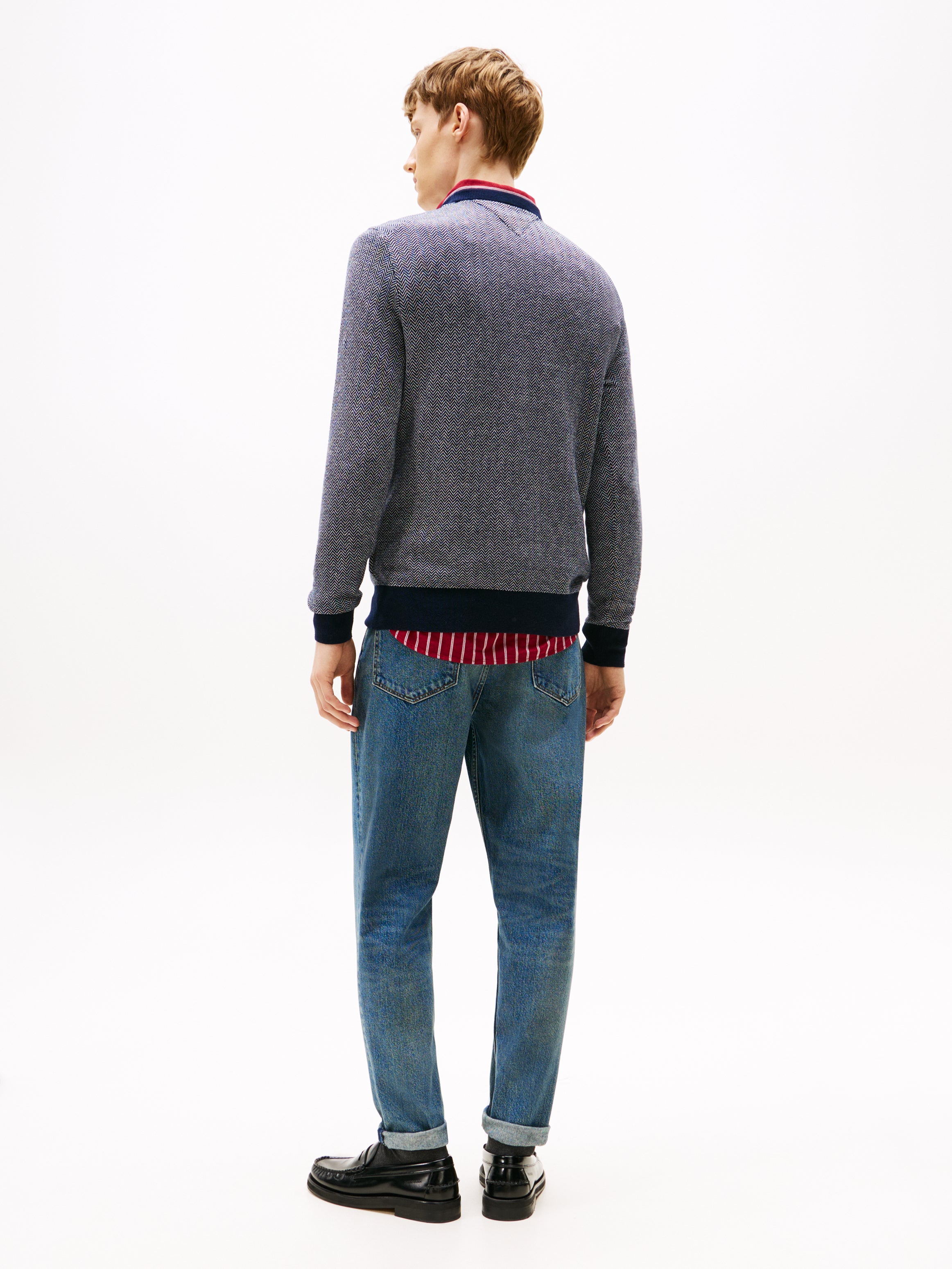Tommy Hilfiger Cotton Cashmere Herringbone Crew
