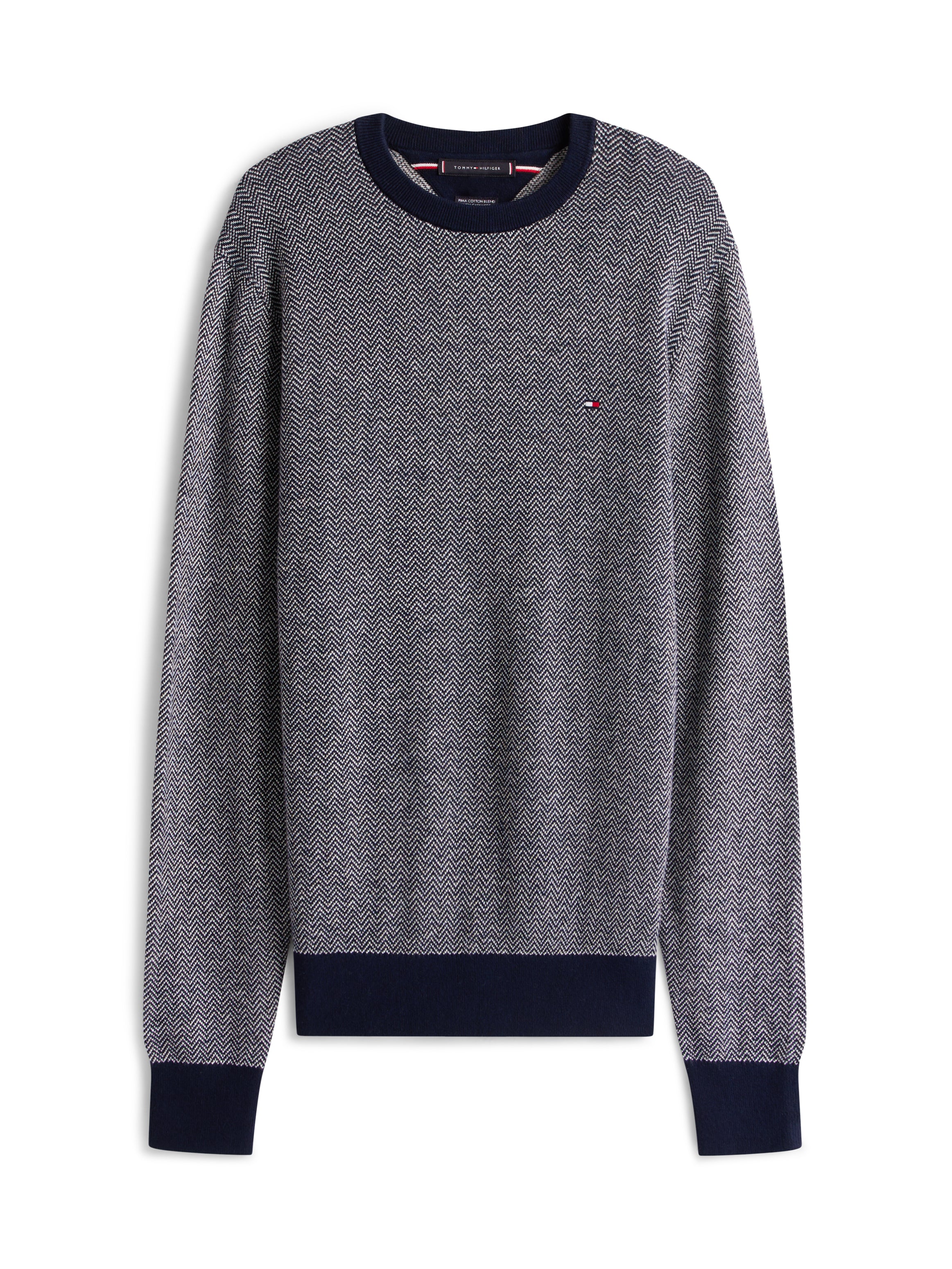 Tommy Hilfiger Cotton Cashmere Herringbone Crew