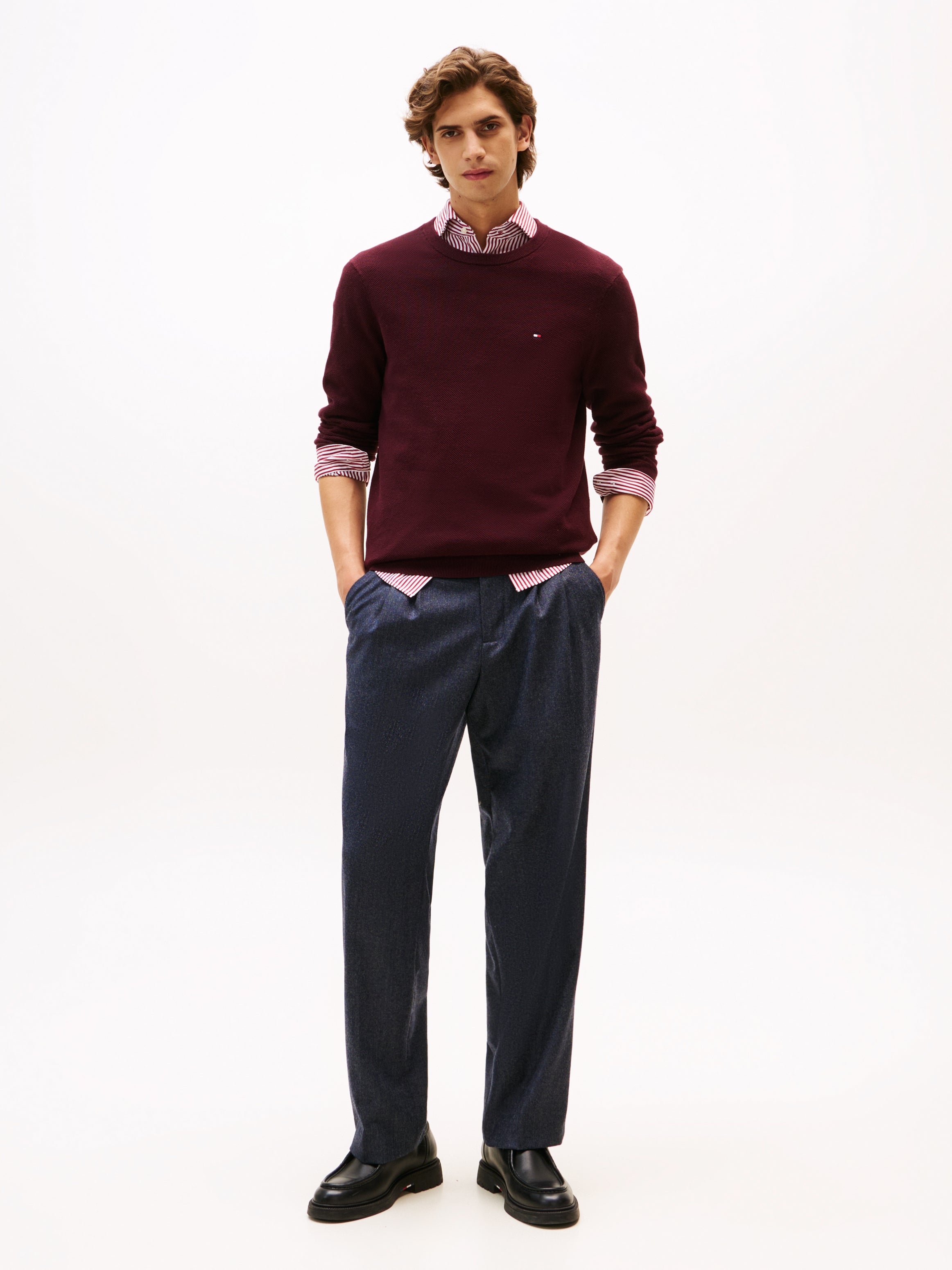 Tommy Hilfiger Waffle Knit Crew Neck Jumper