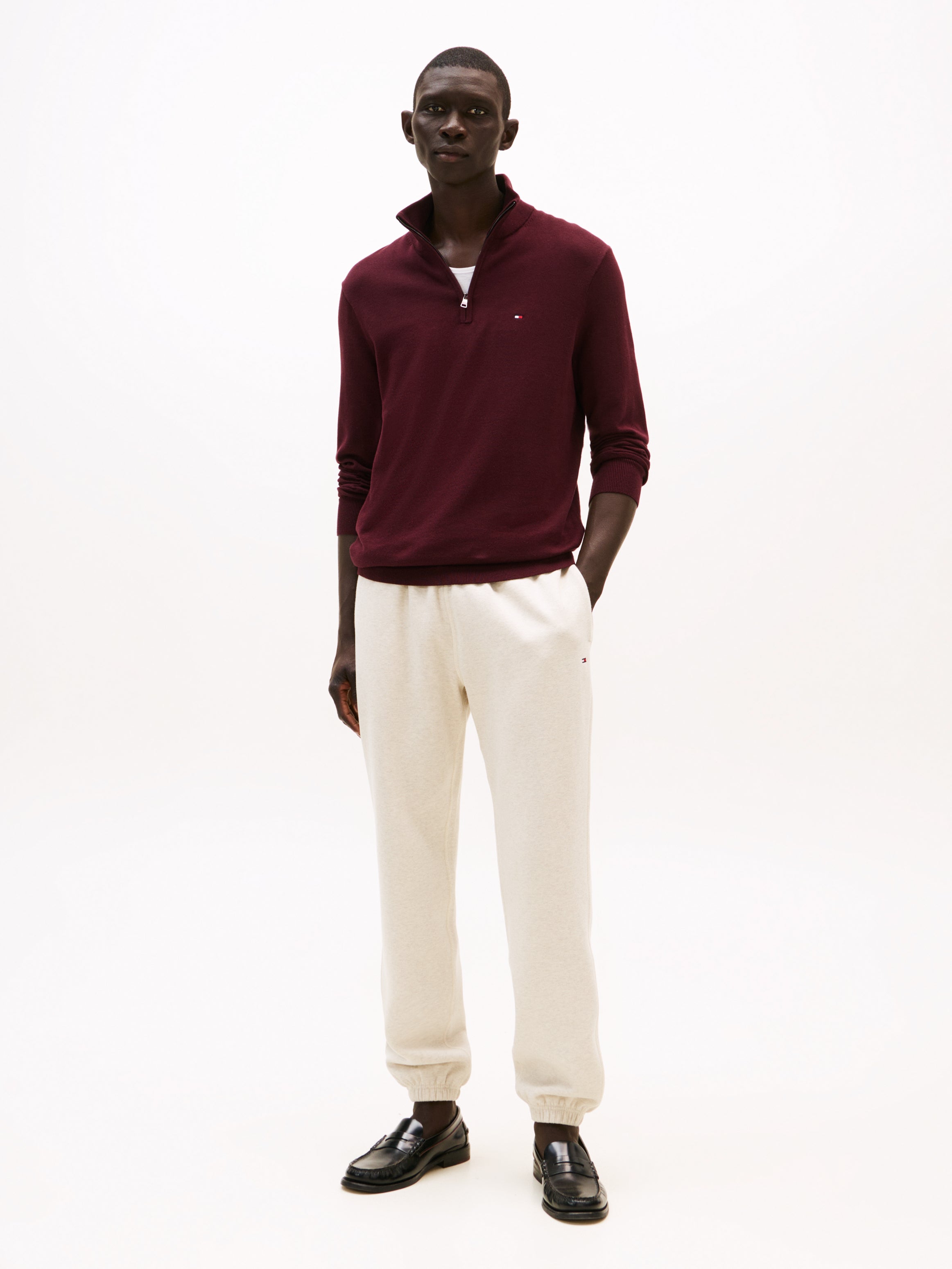 Tommy Hilfiger Flag Embroidery Quarter-Zip Jumper