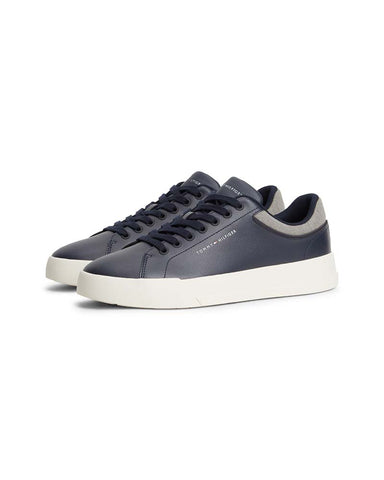 Tommy Hilfiger Leather Mix Collar Court Trainer