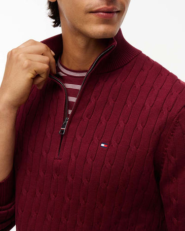 Tommy Hilfiger Cotton Cable Zip Mock Neck
