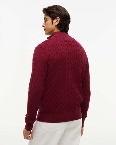 Tommy Hilfiger Cotton Cable Zip Mock Neck