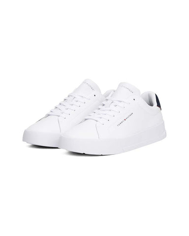 Tommy Hilfiger Logo Court Trainers With Leather