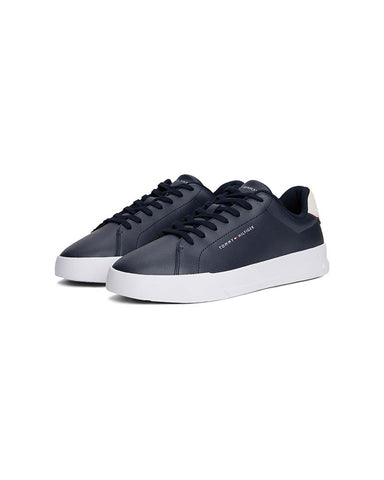Tommy Hilfiger Logo Court Trainers With Leather