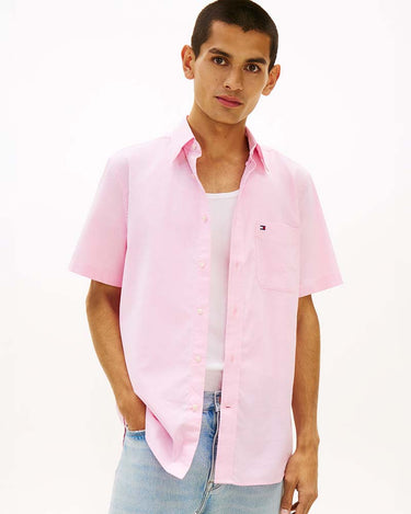 Tommy Hilfiger Light Oxford Solid Short Sleeve Regular Fit Shirt