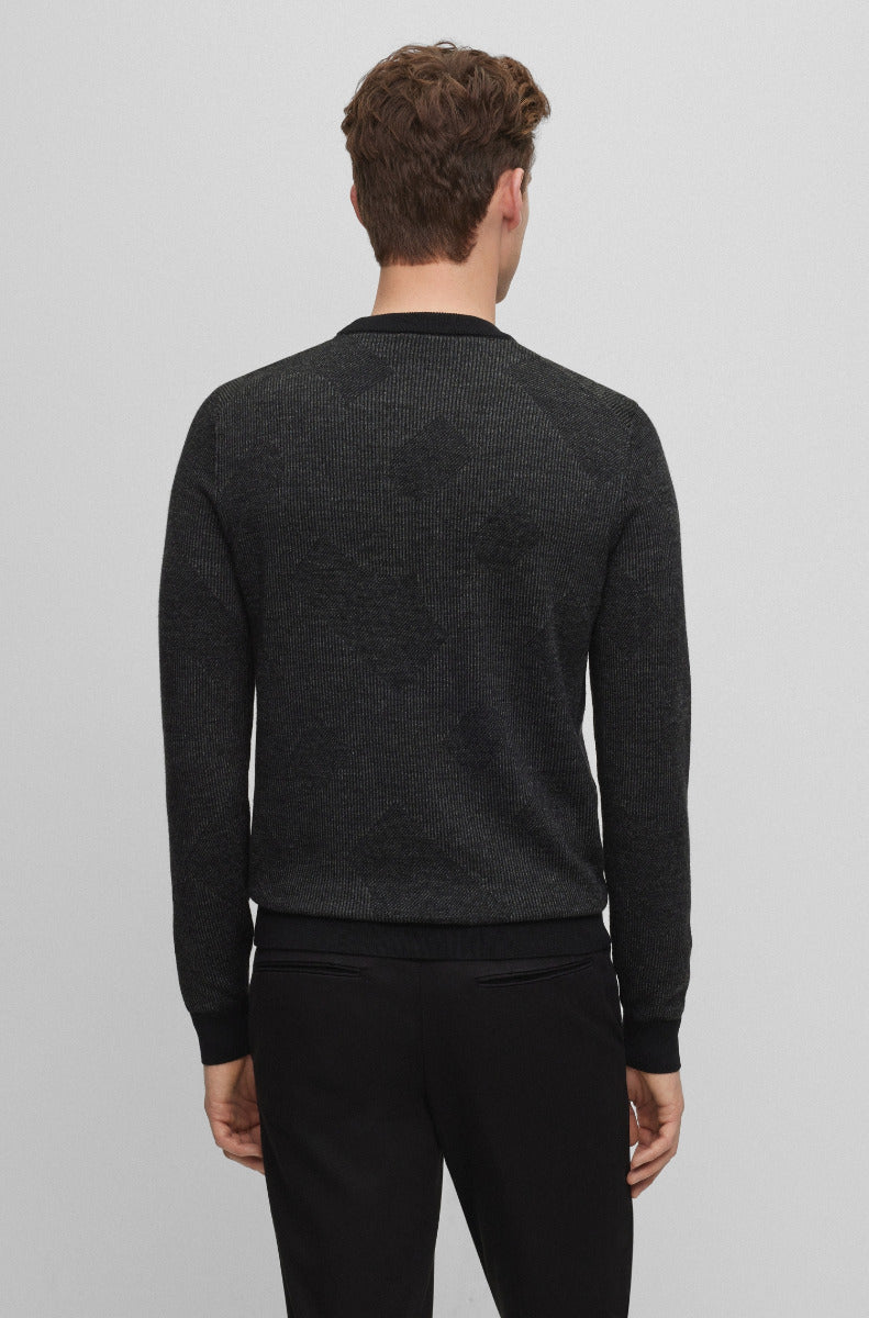 Motivo Virgin-wool sweater with two-tone monogram jacquard