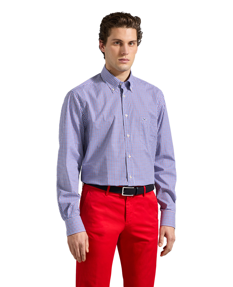 Paul & Shark Cotton Poplin Shirt Check White / Blue / Red