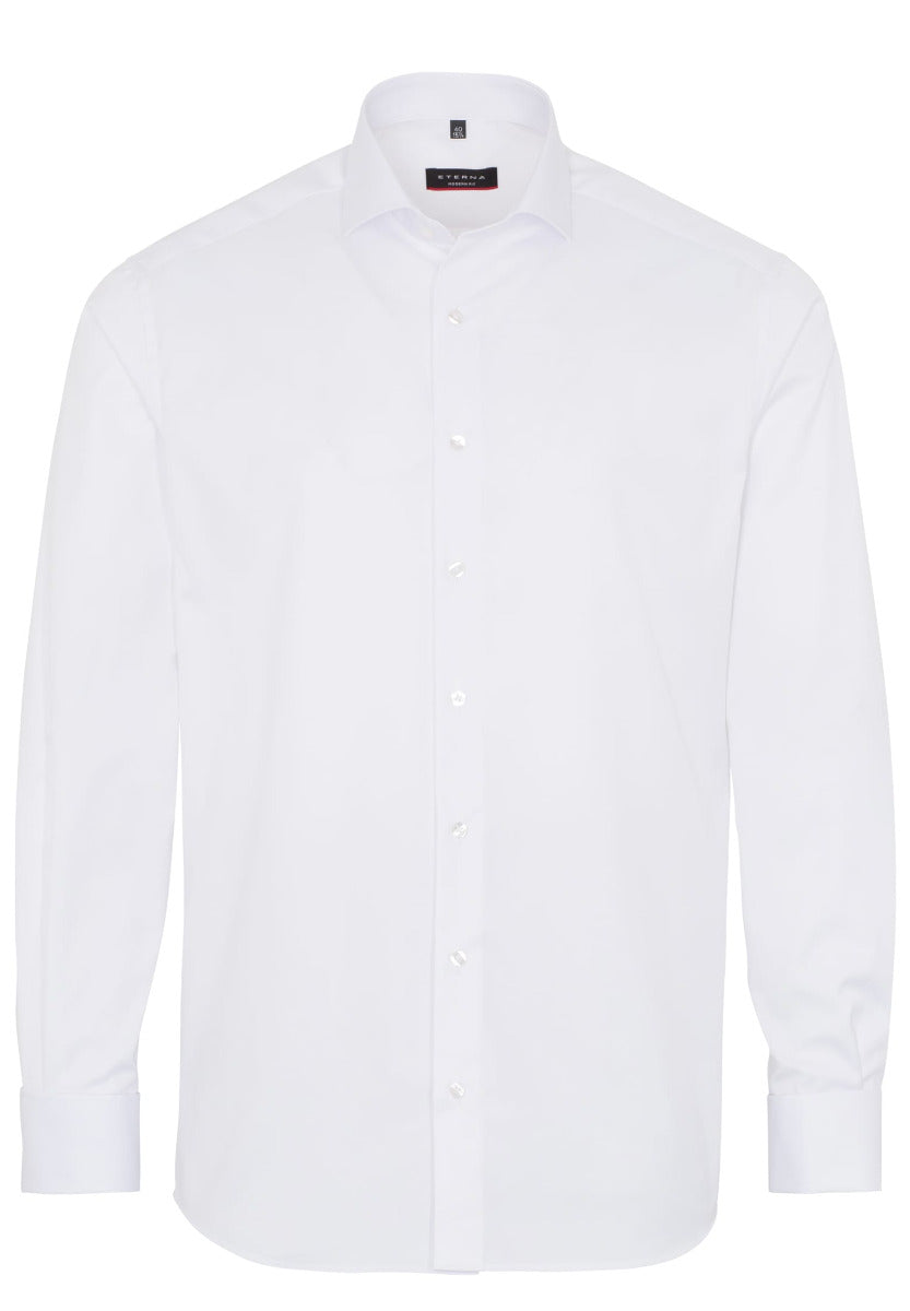 Modern Fit Twill Cover Shirt Uni White