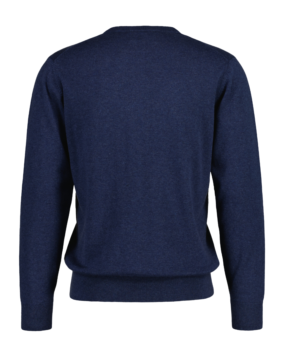 Gant Clothing Classic Cotton Crew Neck Sweater Dark Jeans Blue