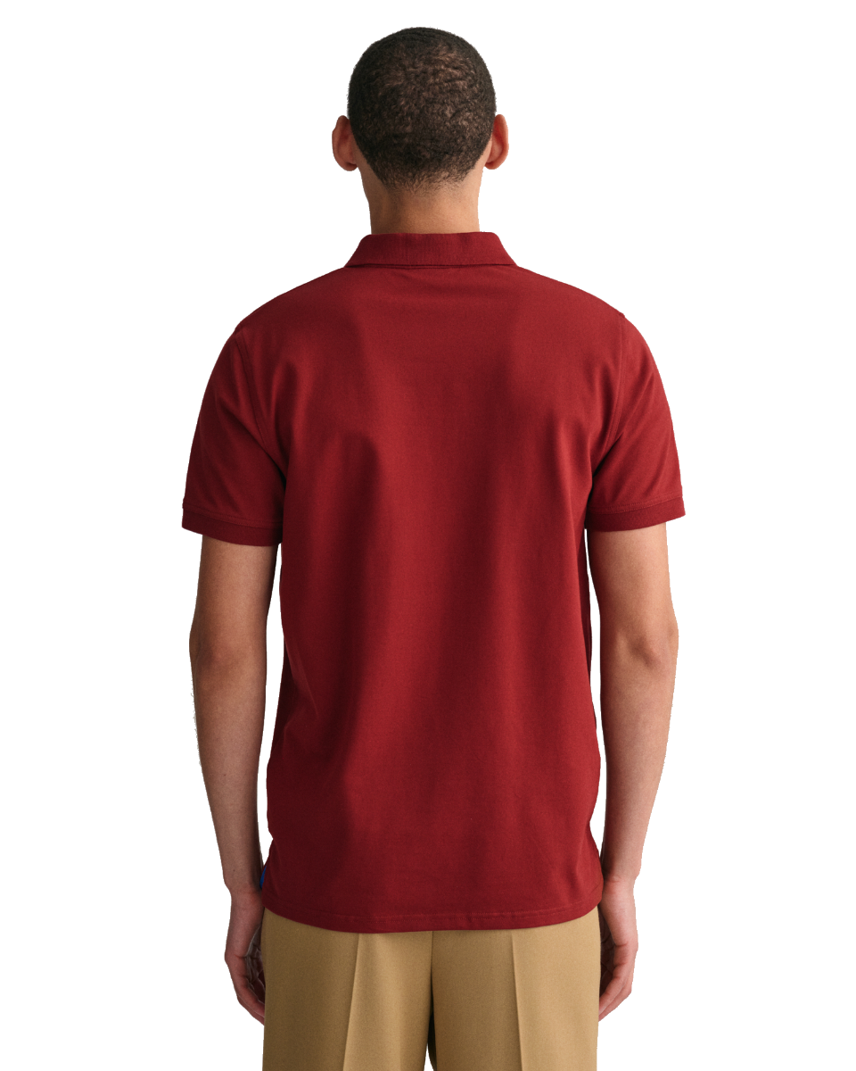 Gant Clothing Contrast Piqué Polo Shirt Plumped Red