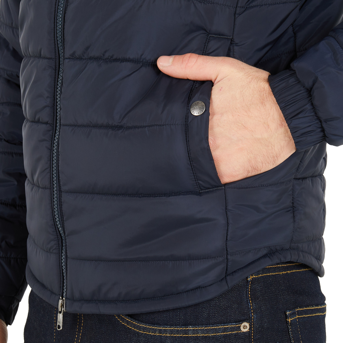 Eden Park Puffa jacket with stand-up collar Marine