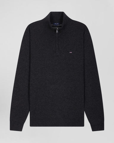 Eden Park Regular Semi-Zipped Wool And Cotton Jumper