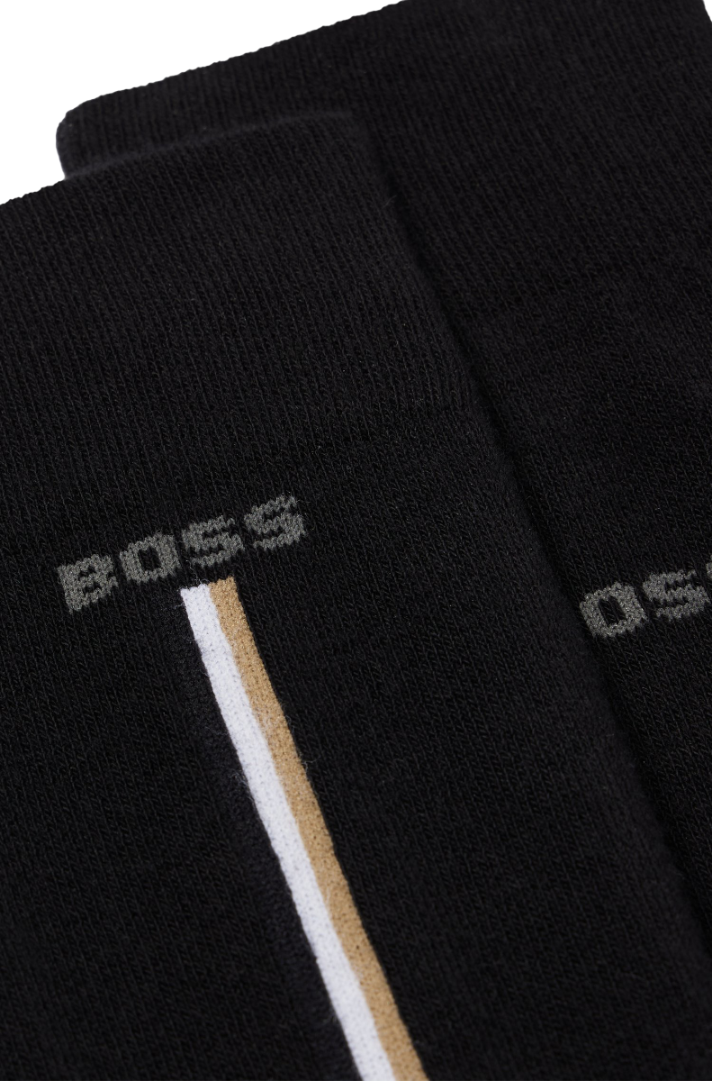 Two-pack of regular-length organic-cotton-blend socks Black