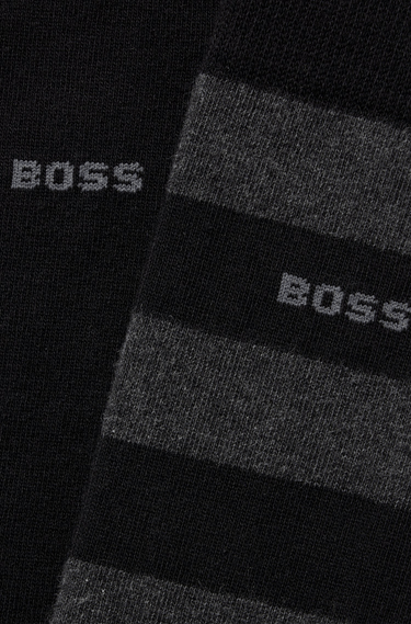 BlockStripe Two-pack of regular-length socks in a cotton blend