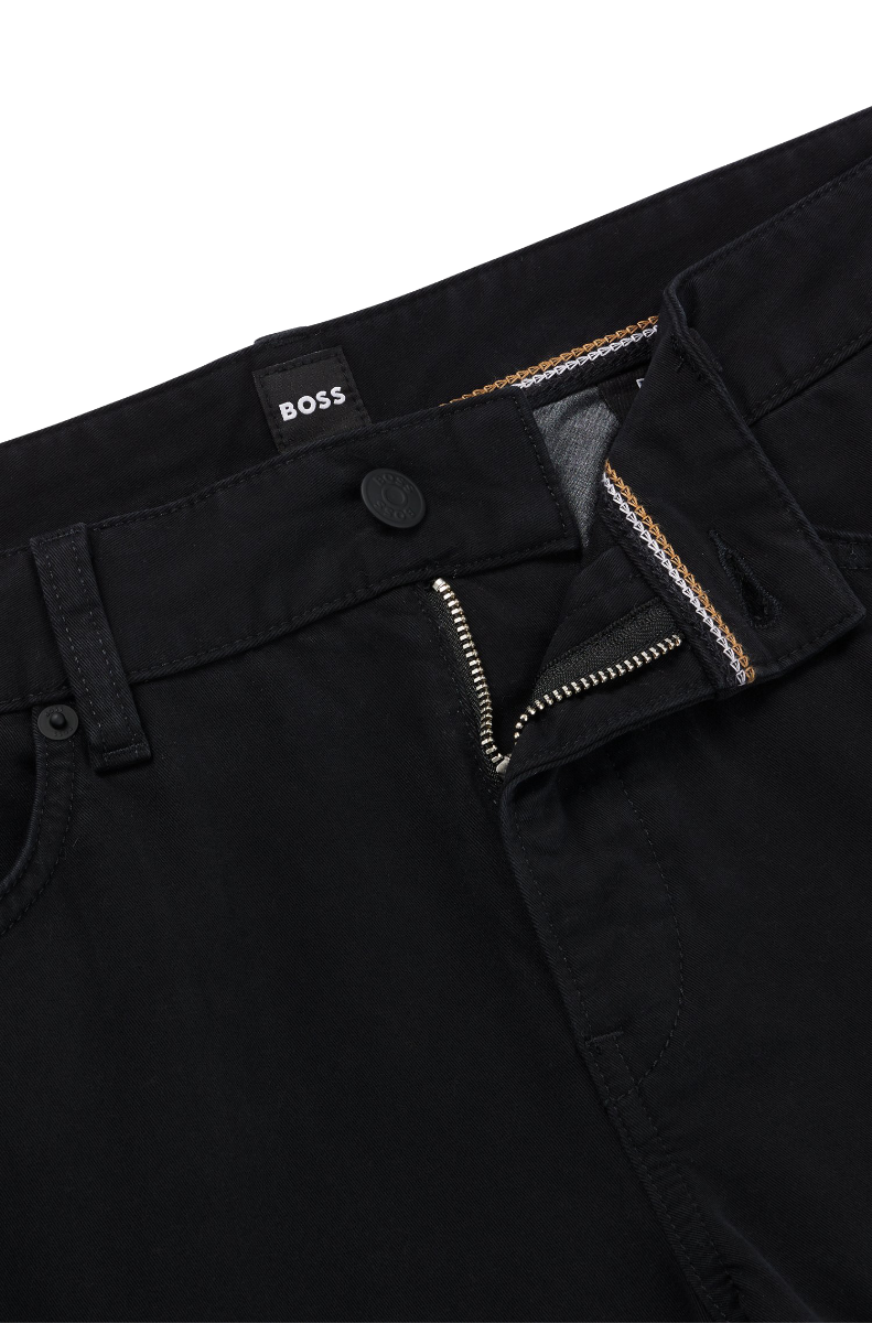 Delaware3-1-20 Slim-fit jeans in stretch-denim gabardine Black