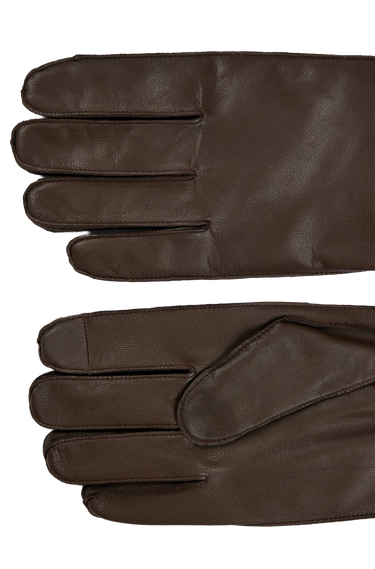 Kranton Leather gloves with metal logo lettering