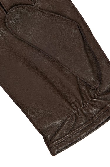 Kranton Leather gloves with metal logo lettering