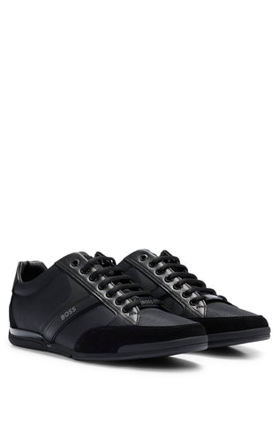 Saturn Mixed-material trainers with suede and faux leather Black