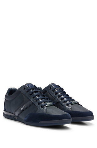 Boss saturn leather trainers online