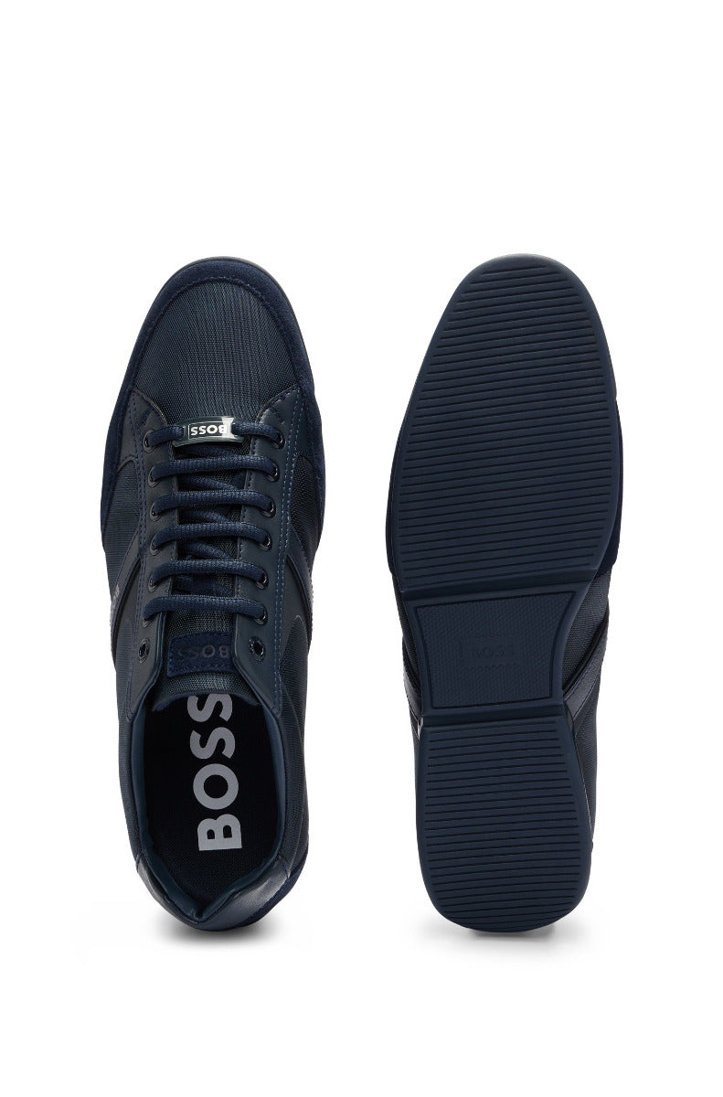 Saturn Mixed-material trainers with suede and faux leather Dark Blue