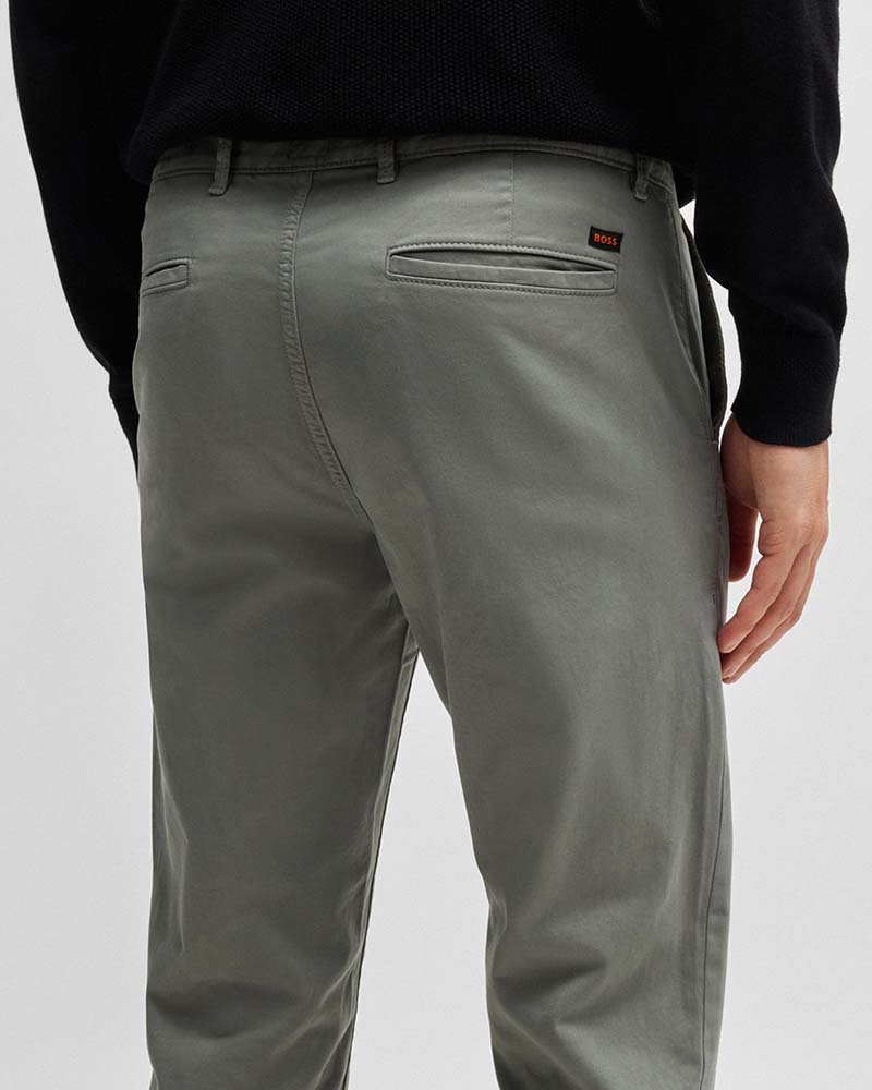 Boss Orange Slim fit Chinos In Stretch Cotton Satin