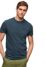 Superdry Organic Cotton Essential Logo T-Shirt Teal Blue Marl
