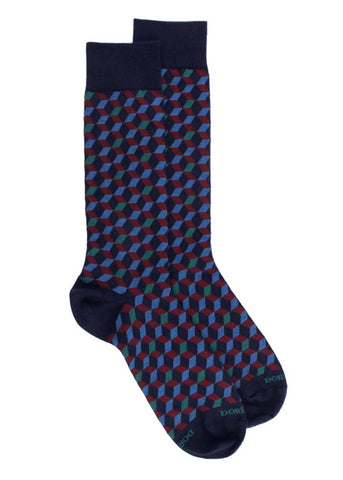 Doré Doré Egyptian Cotton 3D cubes Socks 1 Pair
