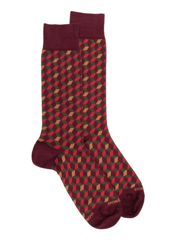 Doré Doré Egyptian Cotton 3D cubes Socks 1 Pair