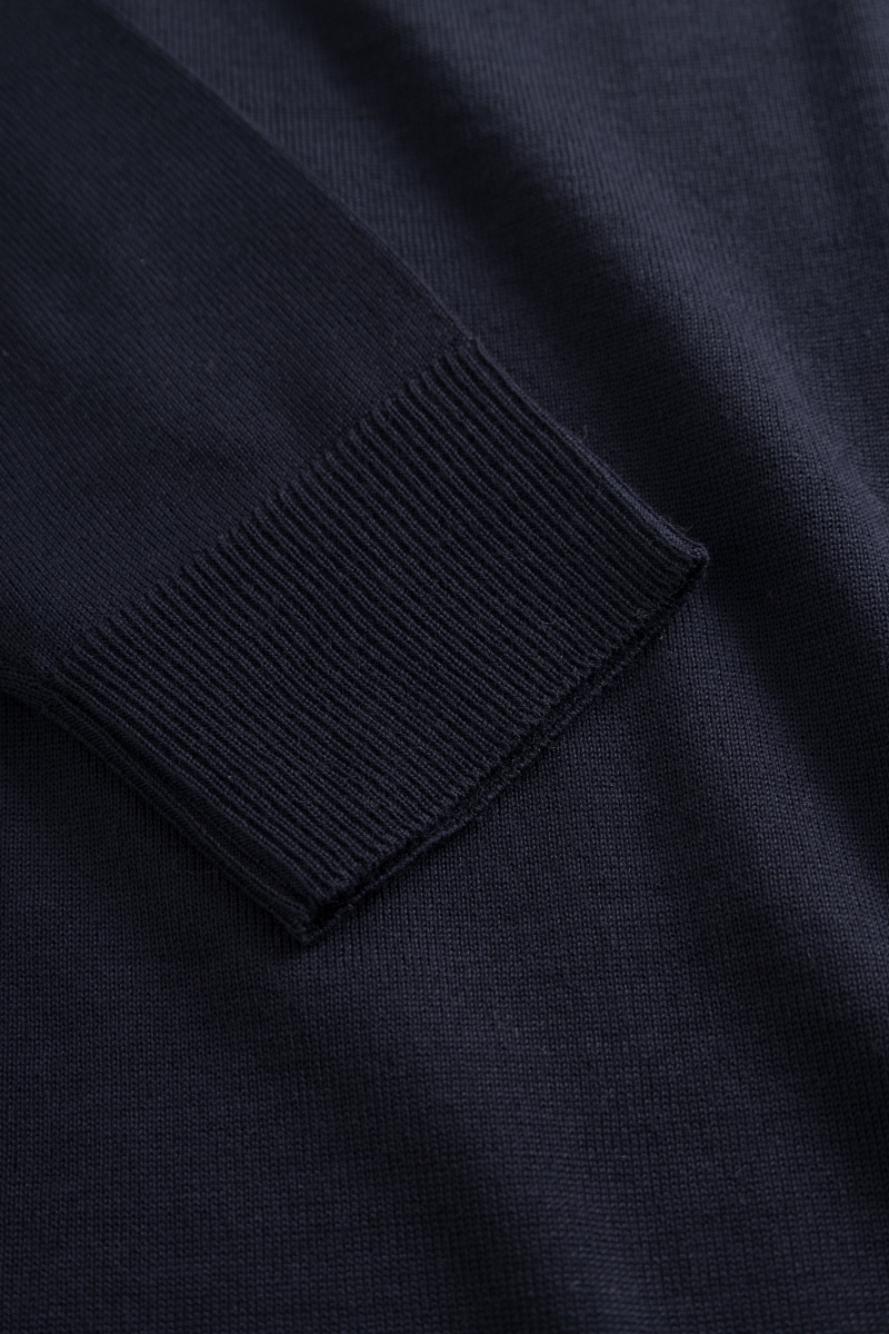 Strellson Marek Virgin Wool 1/4 Zip Longsleeve Dark Blue